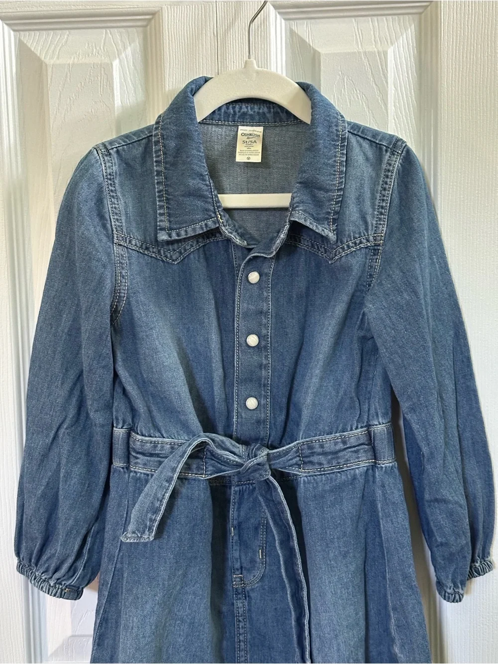OshKosh B'gosh Toddler Girls' Denim Dress with Belt (Size 5/5T)